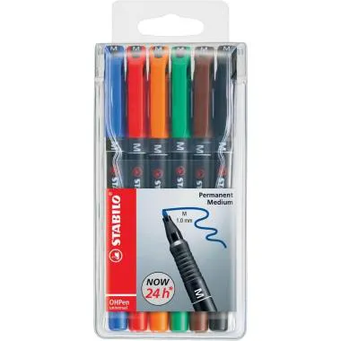Pennarelli Stabilo OHPEN M (Medio 1mm) 6pz Assortiti